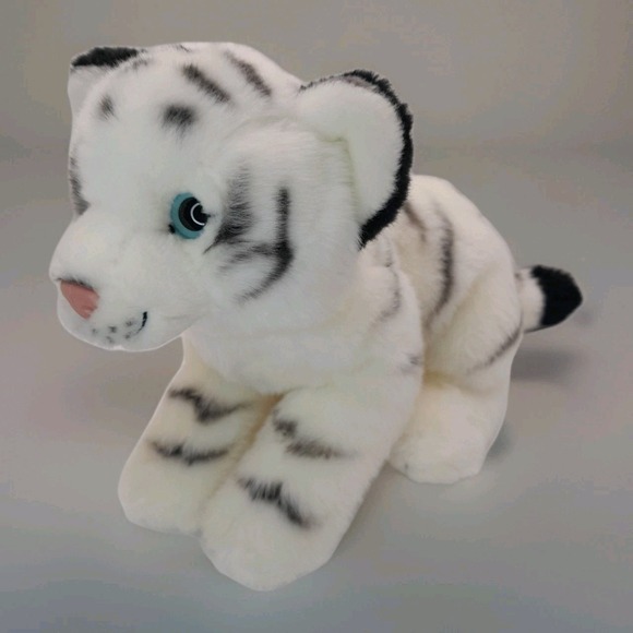 Toys‎ R Us Siberian White Tiger Plush Blue Eyes 12" Stuffed Animal 2012